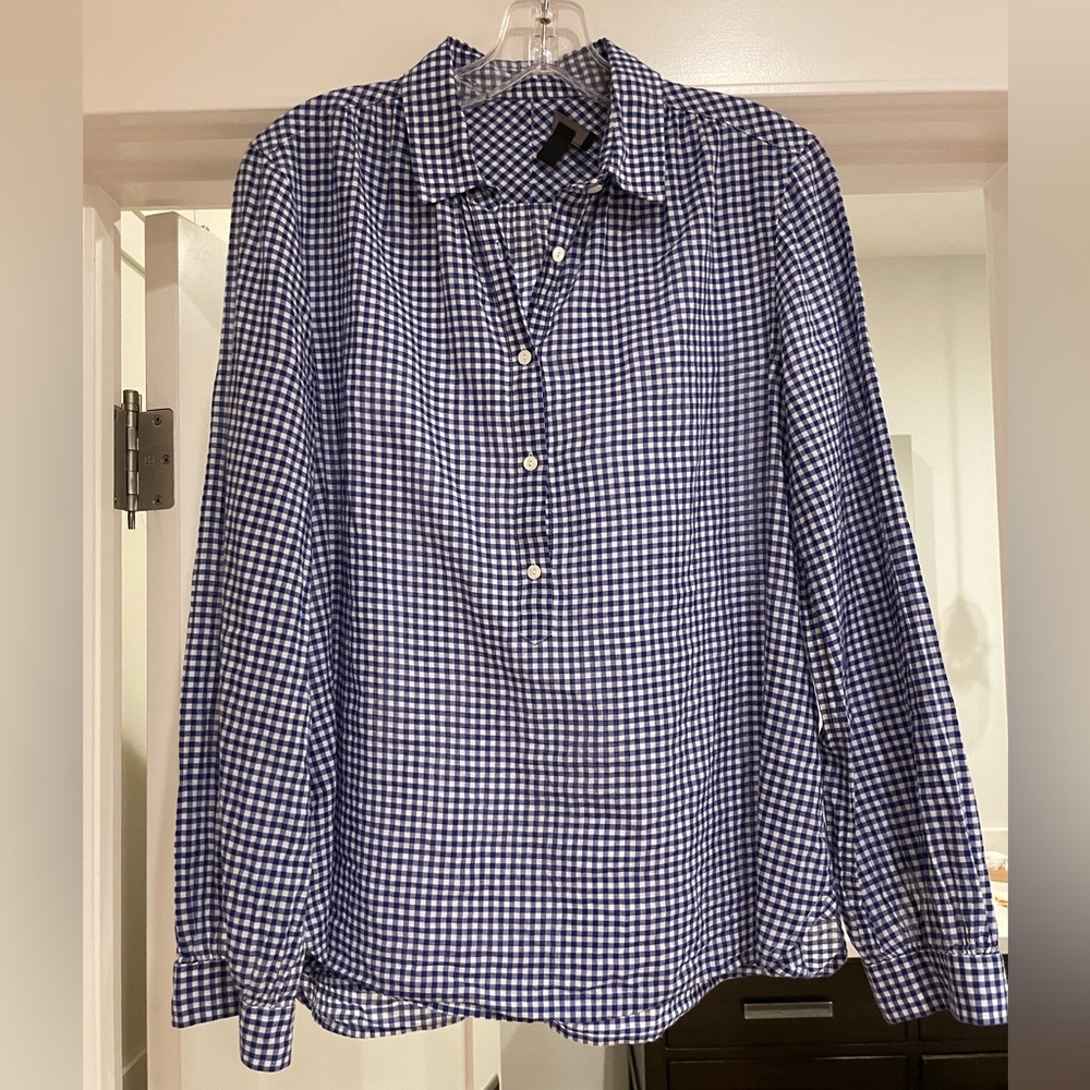 Jcrew gingham blouse